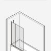 Desenho Técnico - Divisória STEP UP 120 para Banheira - 2 vidros